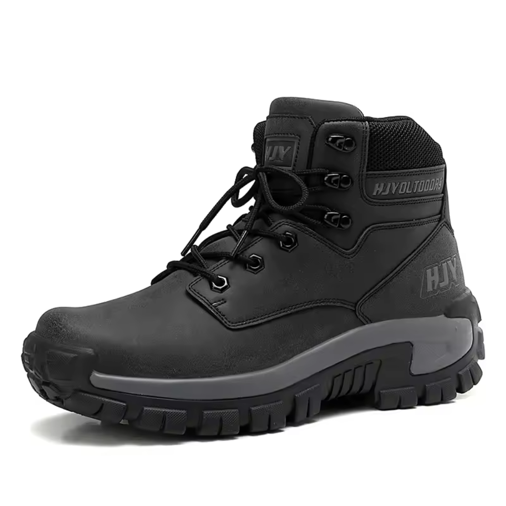 Men's high-top hiking boots with a padded collar and lug sole