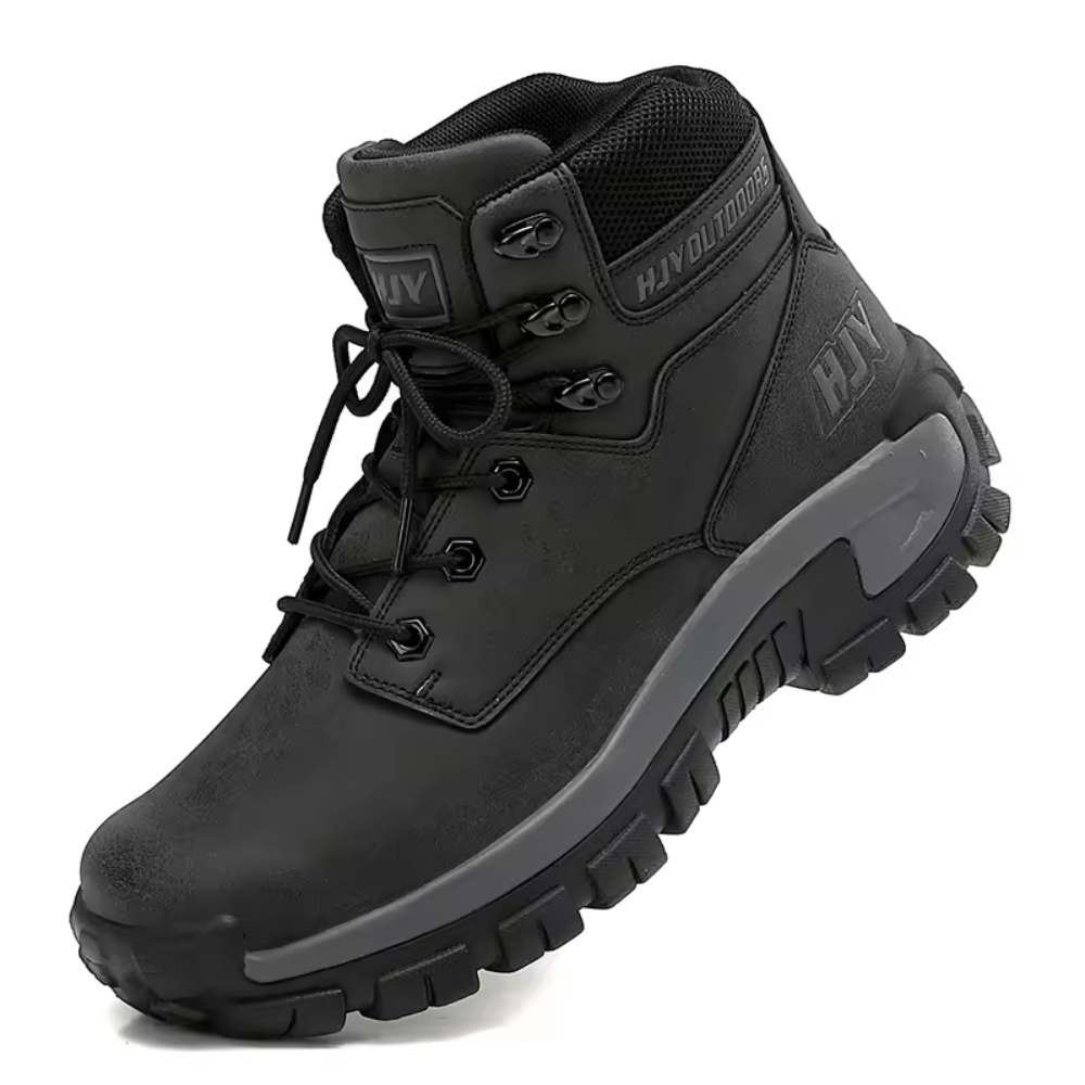 Men's high-top hiking boots with a padded collar and lug sole