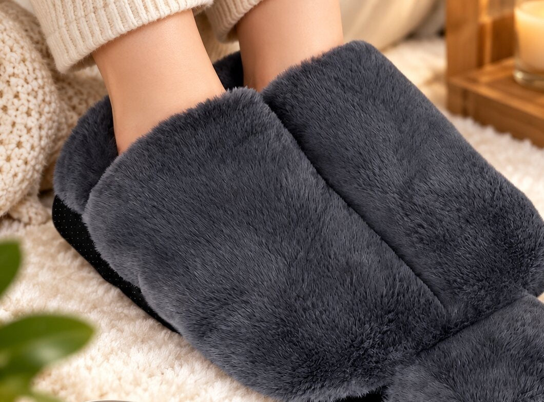 Hot water bottle foot warmer with a plush cover - view 2