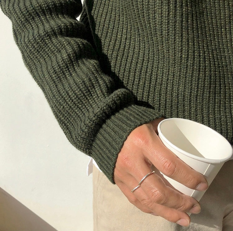 Oversized ribbed jumper, cuff and hem detail
