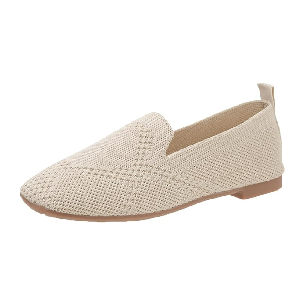 Women's knitted square-toe loafers