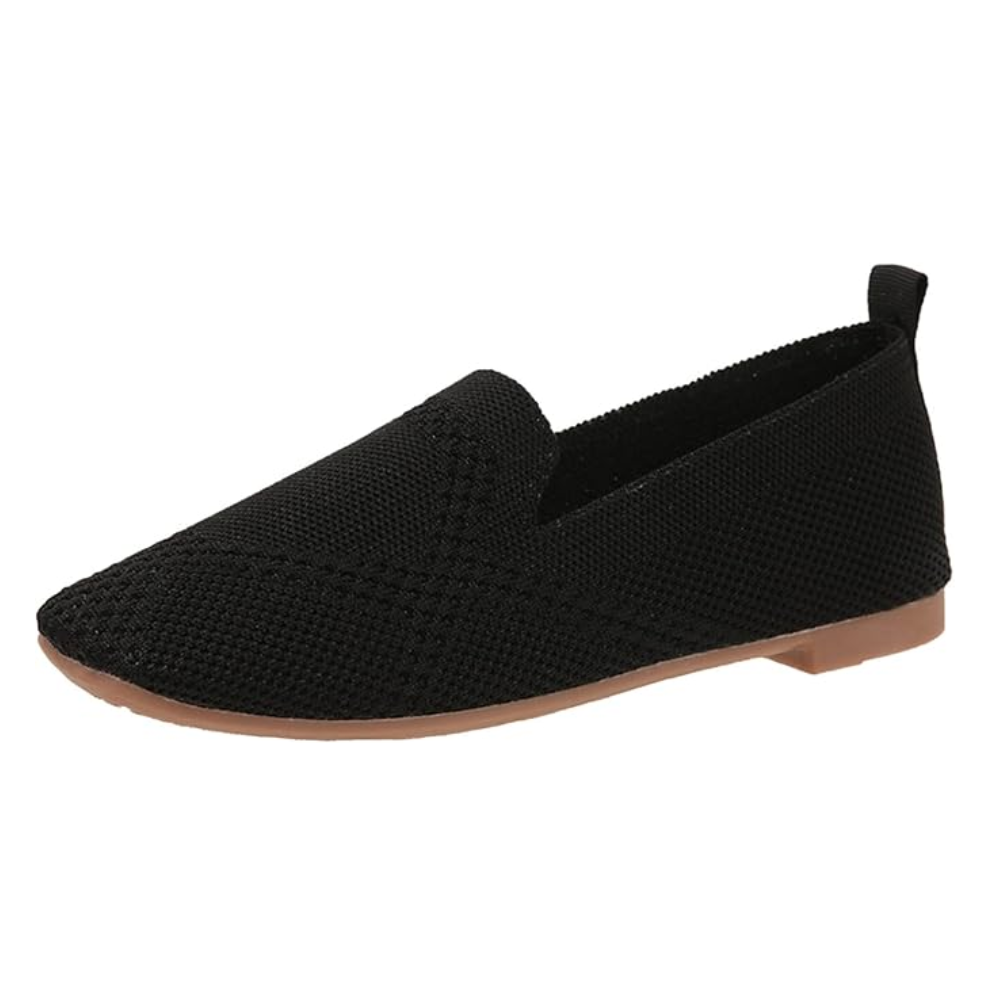Women's knitted square-toe loafers