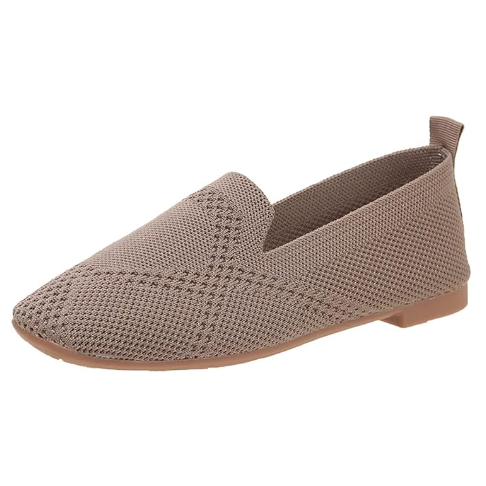 Women's knitted square-toe loafers