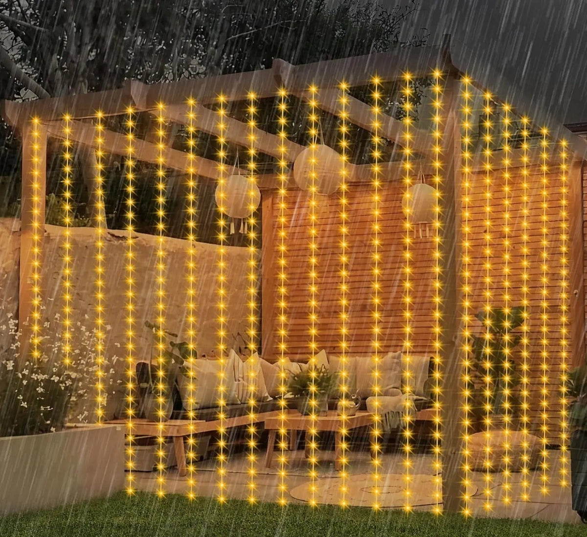 LED curtain lights with app and remote control, 3 metres wide - view 5