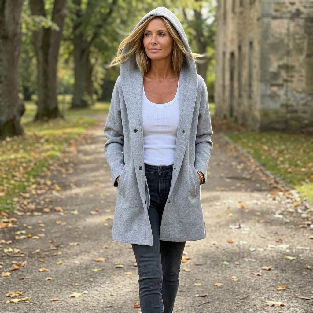 Women's hooded cardigan jacket - detail