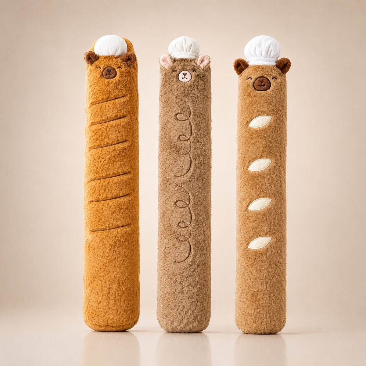 Long 3 litre capybara hot water bottle with a plush cover and chef's hat