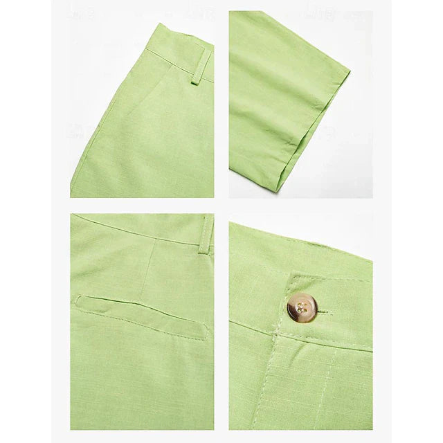 Men's Linen Shorts – Breathable & Elegant – Summer Look for Leisure & - back view