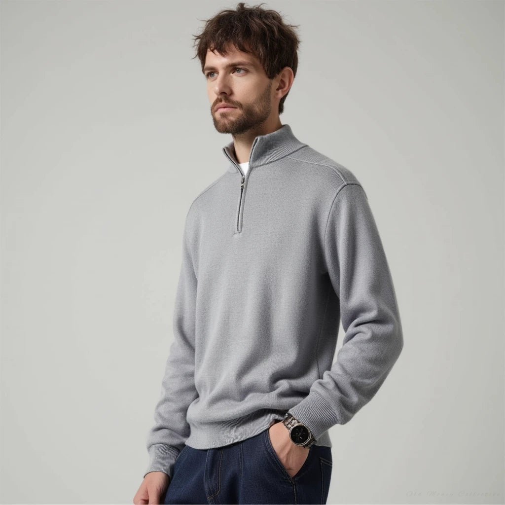Men's soft half-zip jumper