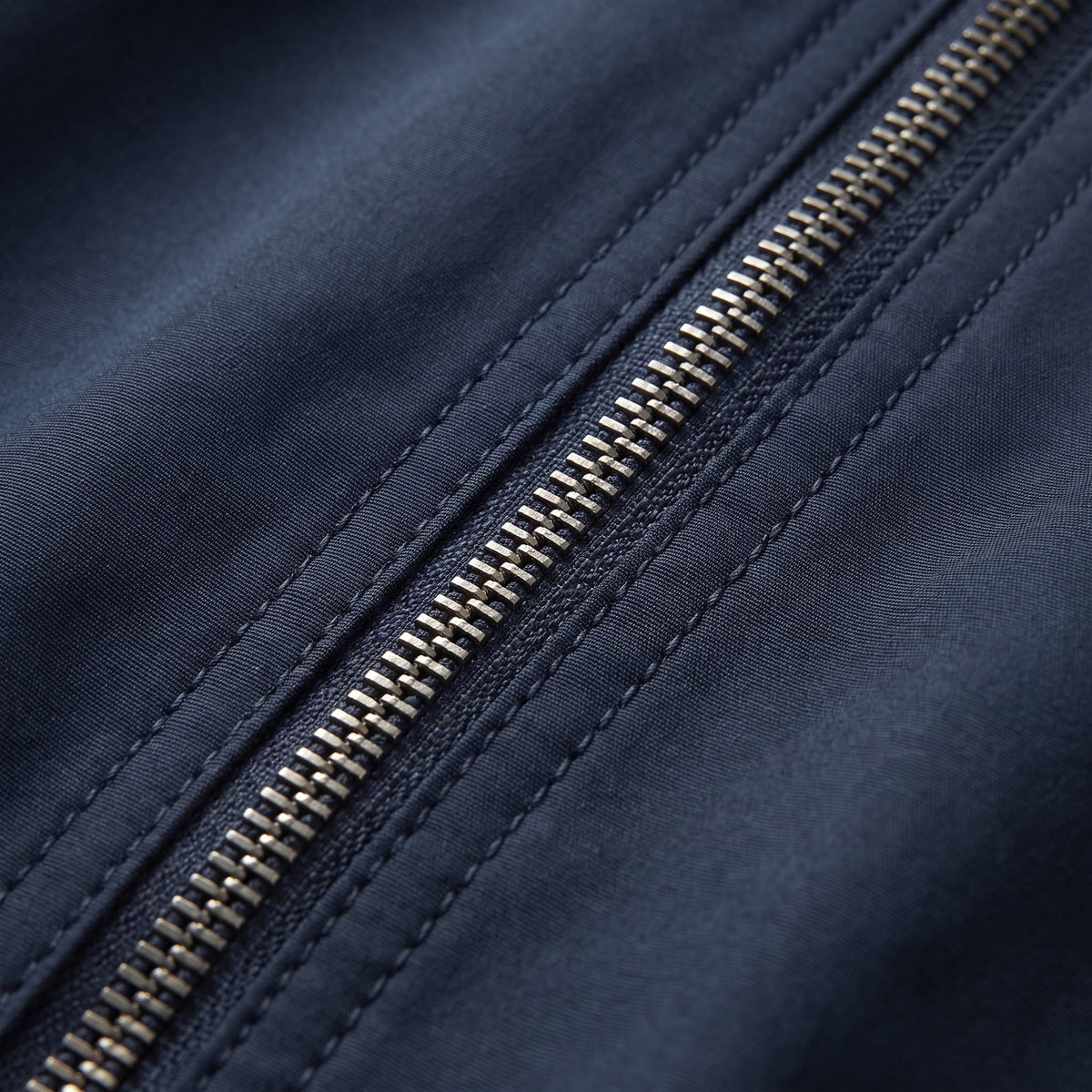 Men's bomber jacket with striped ribbed trims and a zip - navy