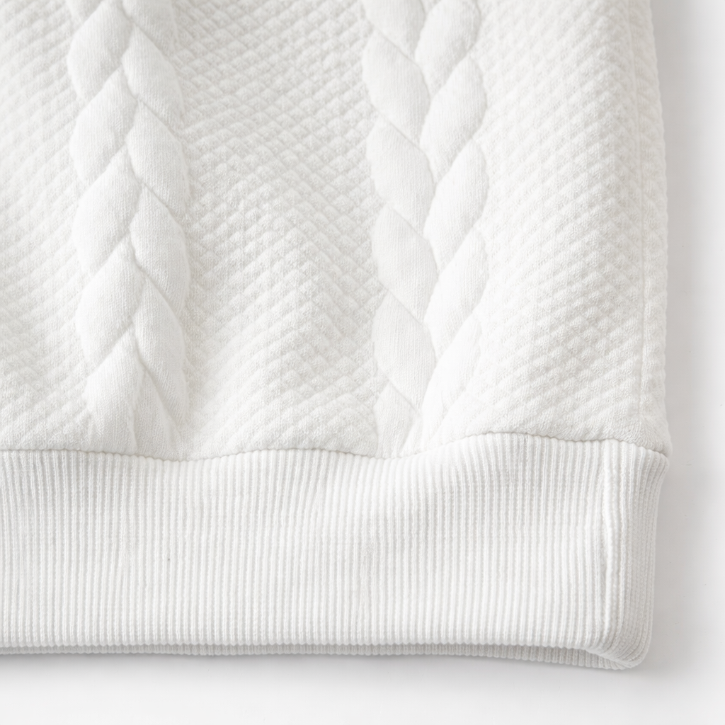 Men's quarter-zip jumper with a cable jacquard and polo collar