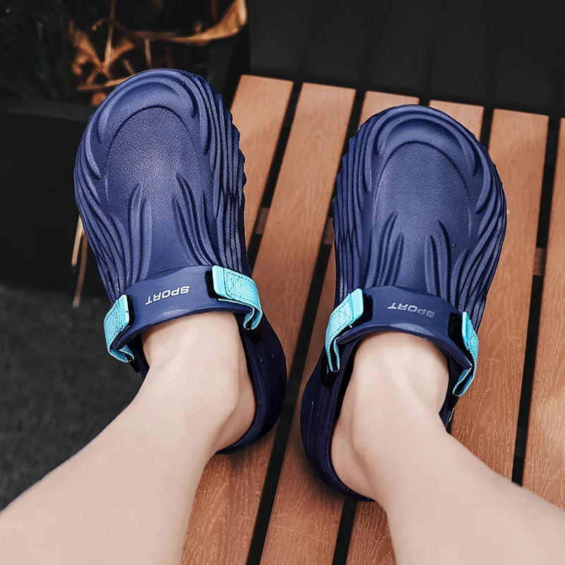 Men's EVA clogs with closed toe, side vents, thick sole and hook-and-loop heel strap - view 5