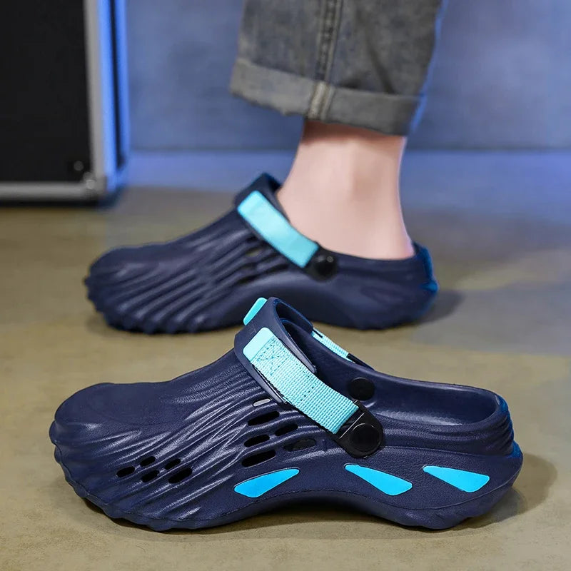 Men's EVA clogs with closed toe, side vents, thick sole and hook-and-loop heel strap - view 6