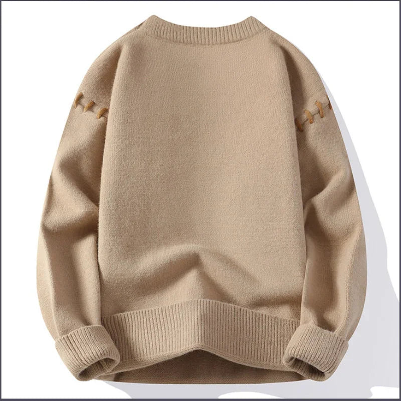 Men's crescent moon jumper with a laced cord detail