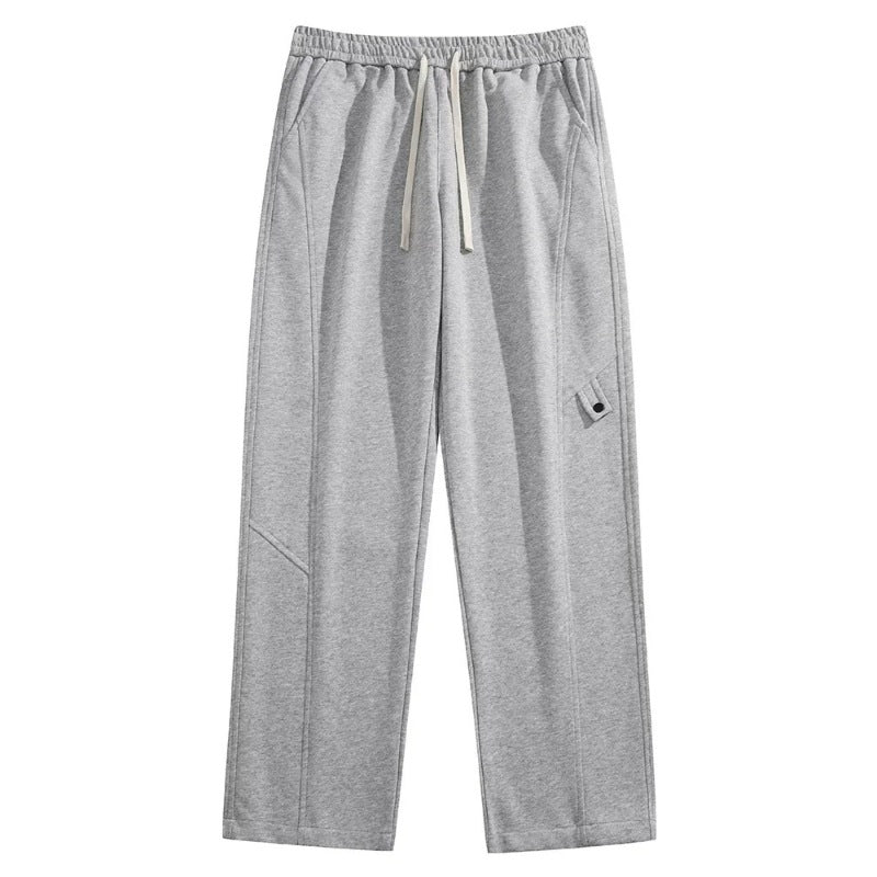 Men's fleece-lined joggers with a straight leg and a popper tab on the thigh - view 8