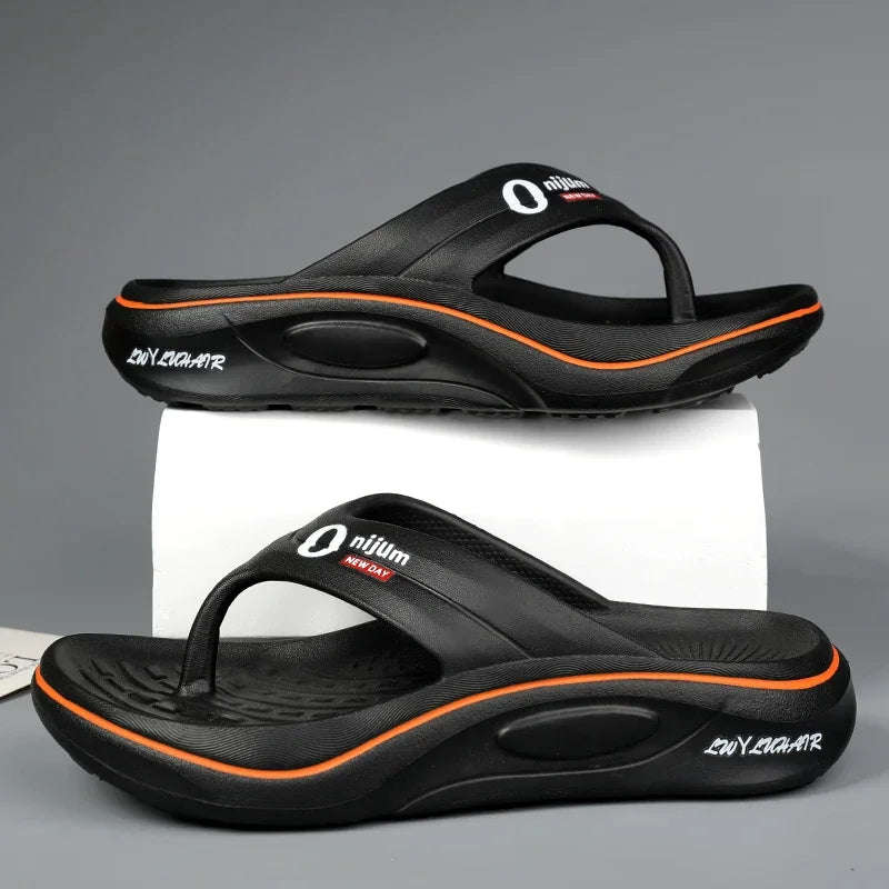 Men's EVA flip flops with thick sole, wide strap and smooth toe post - view 3