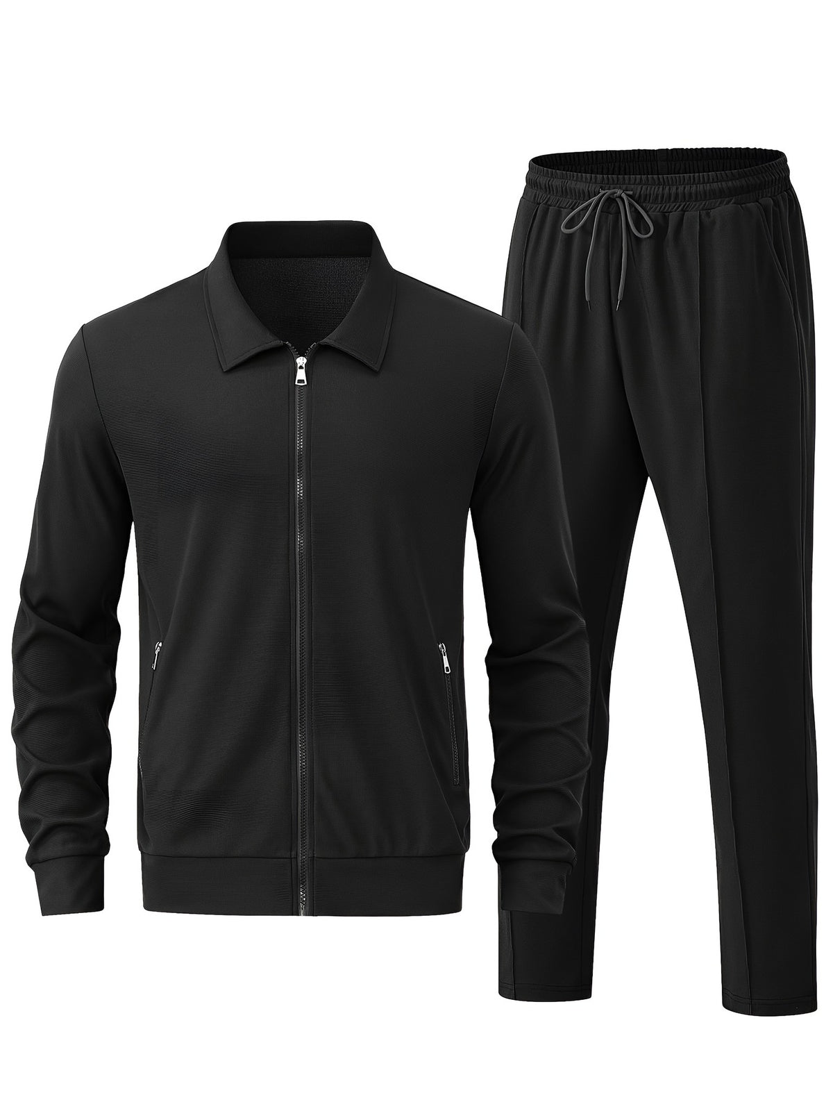 Men's two-piece tracksuit in black, jacket and trousers