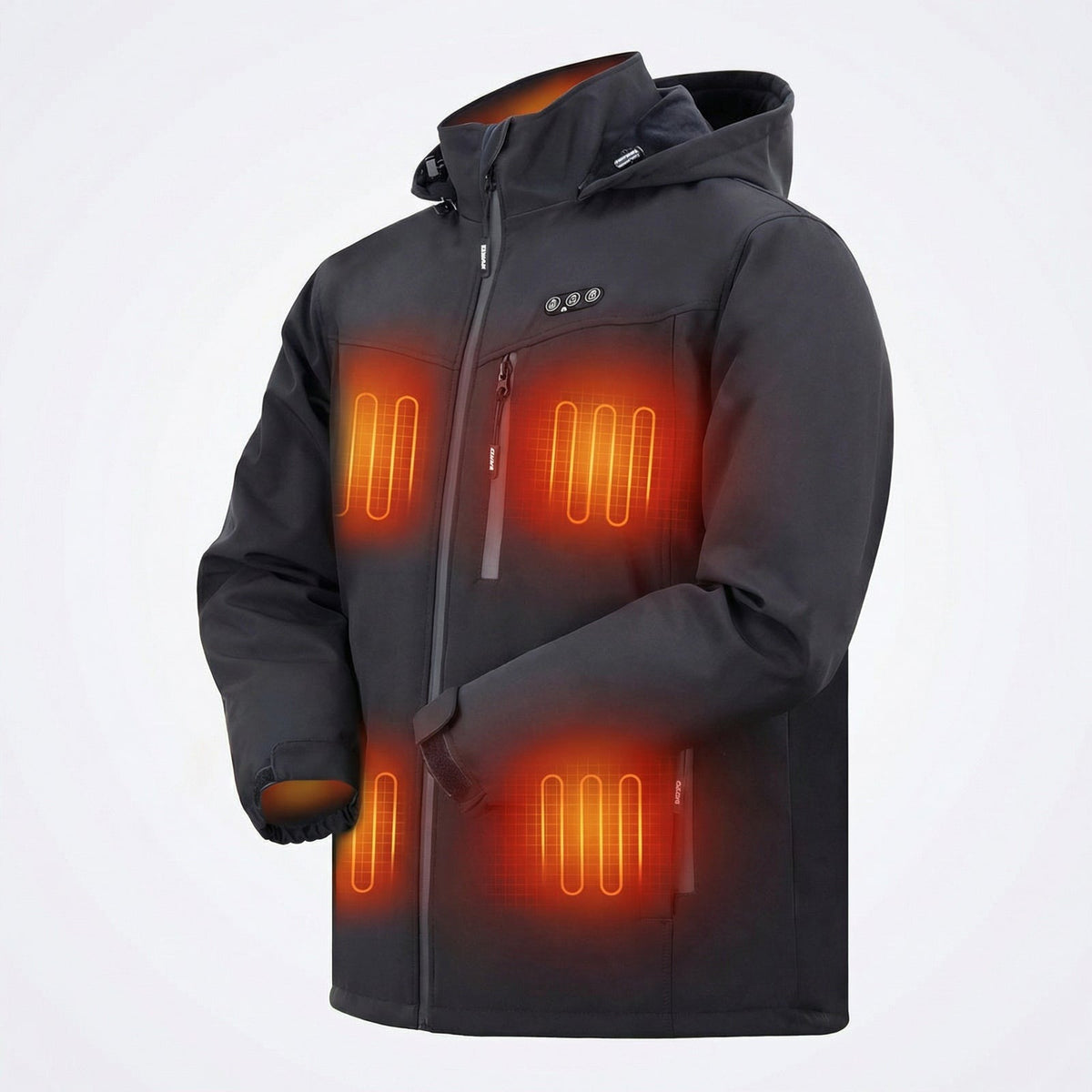 Men's heated jacket with a hood and 8 heating zones - view 3