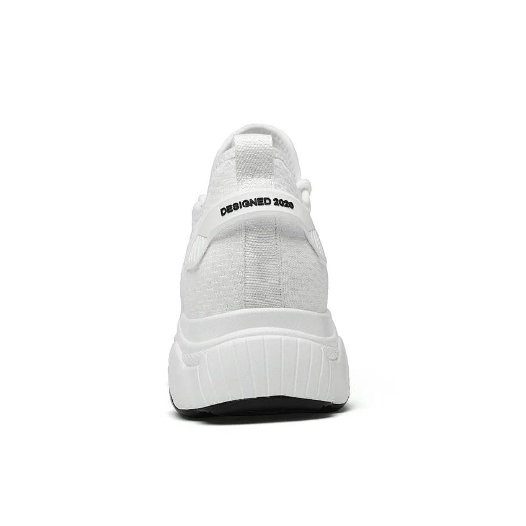 Men's height-increasing knit trainers with a hidden lift