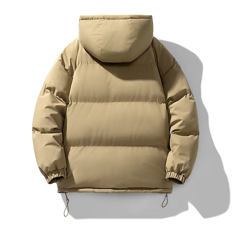 Men's hooded puffer jacket with an inner stand collar - view 6
