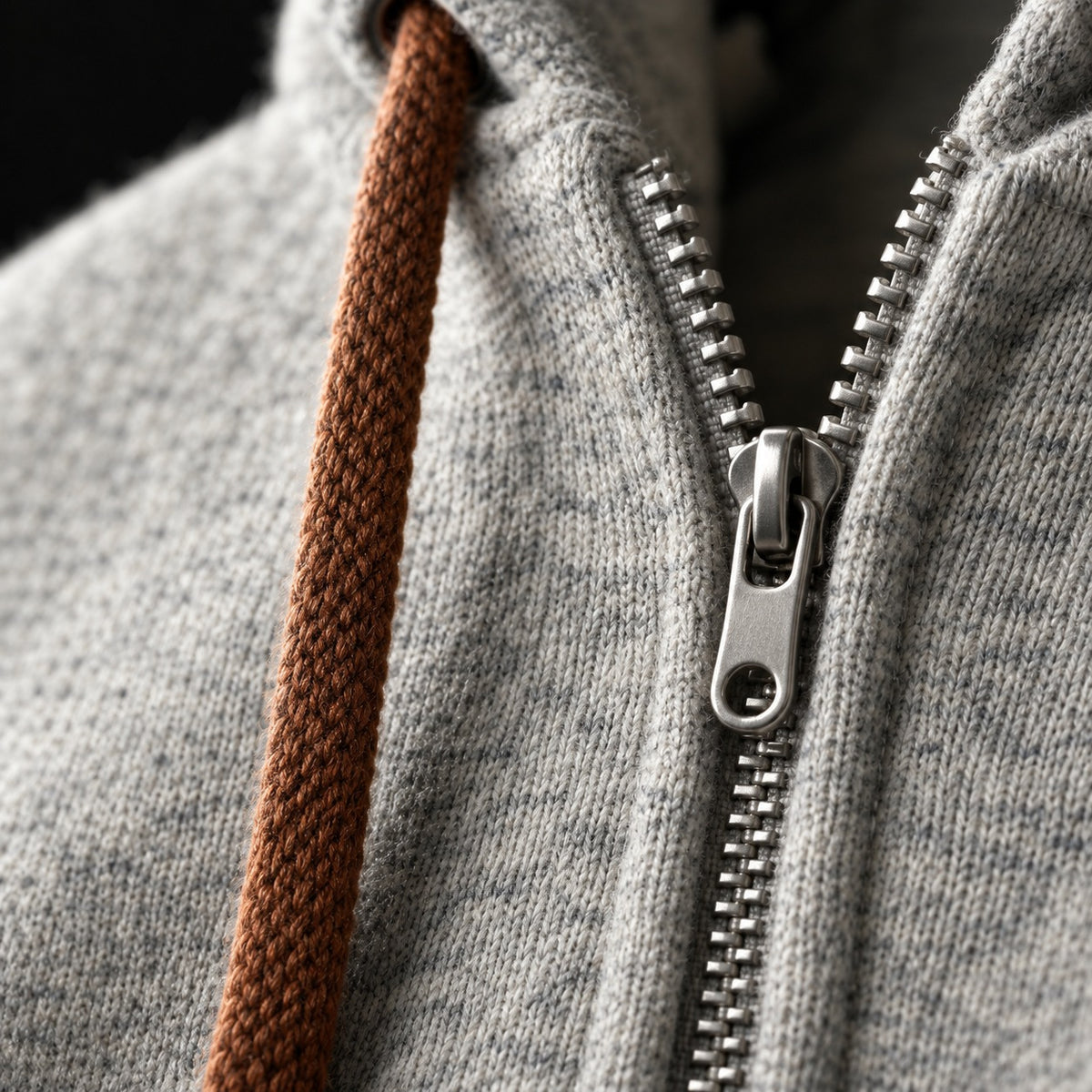 Men's knitted zip-up hoodie with a hood, full-length zip and contrast drawcords - view 5