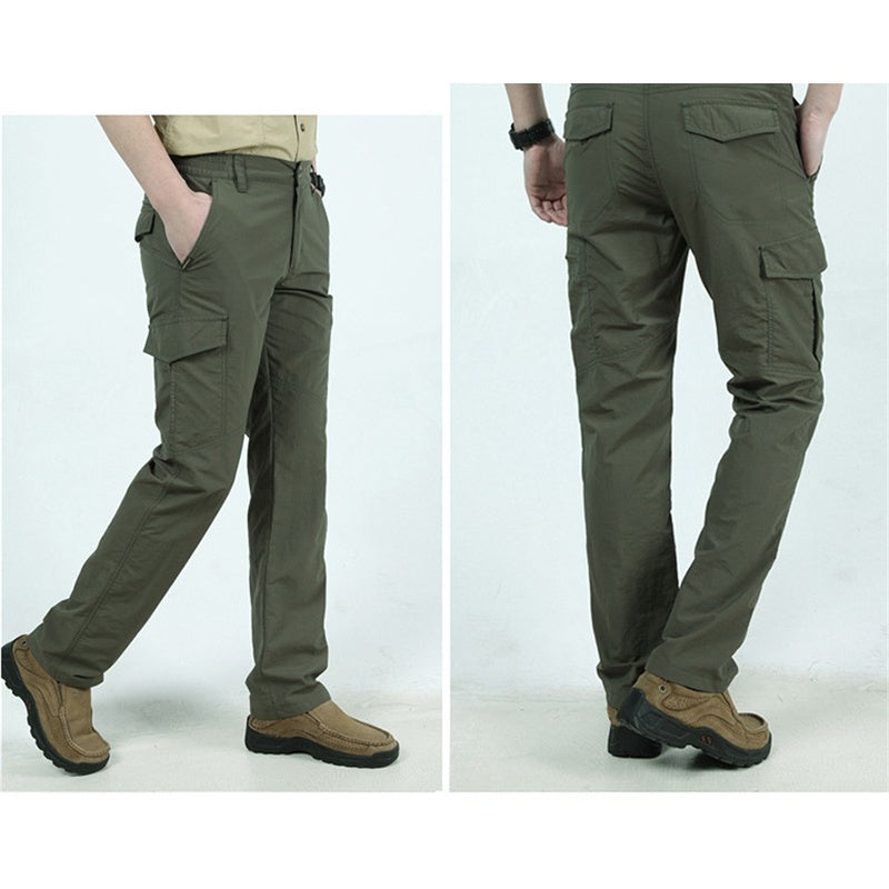 Lightweight cargo trousers for men with thigh flap pockets and flap pockets on the back - view 10