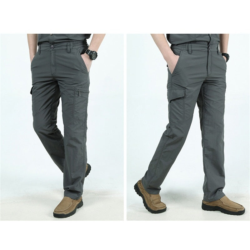 Lightweight cargo trousers for men with thigh flap pockets and flap pockets on the back - view 11