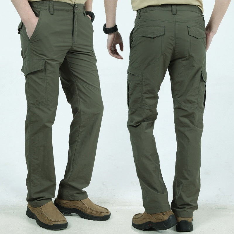Lightweight cargo trousers for men with thigh flap pockets and flap pockets on the back - view 8
