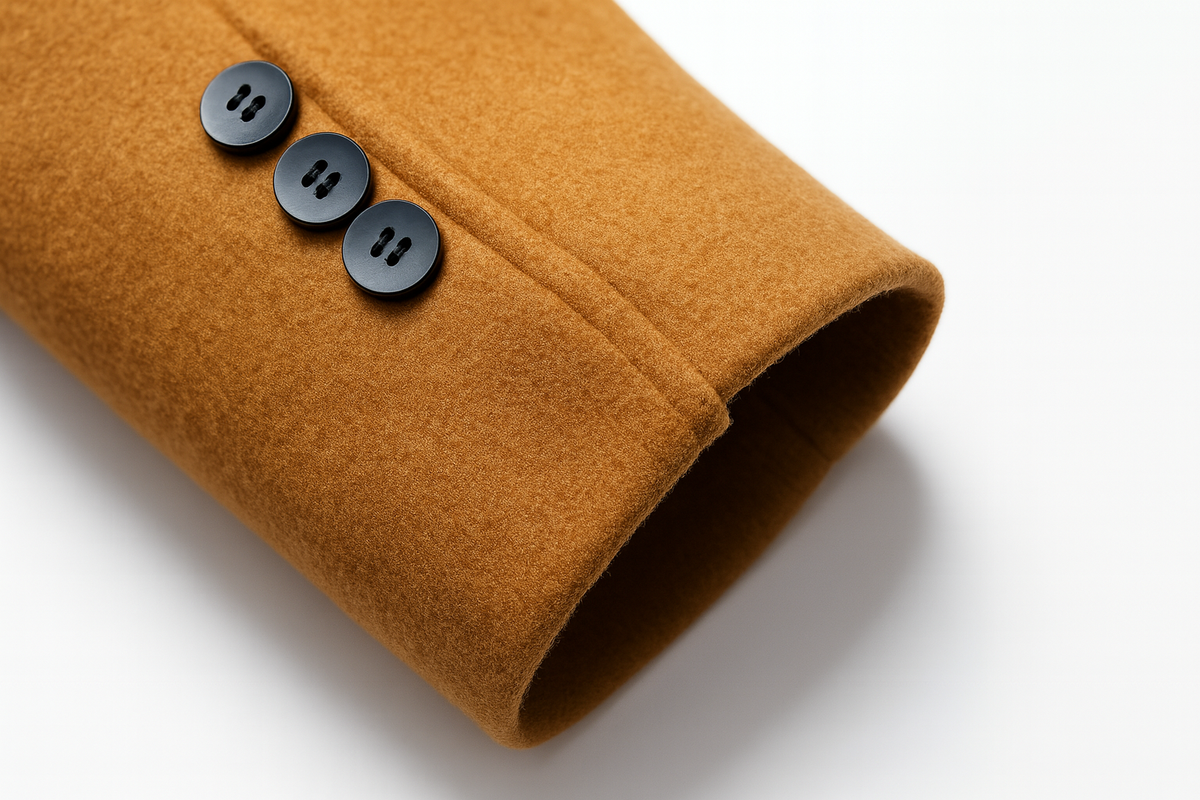 Men's longline overcoat with notch lapels and a zip-in hooded insert