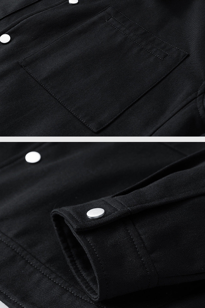 Men's oversized twill jacket with metal press studs and chest pockets