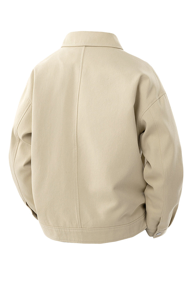 Men's oversized twill jacket with metal press studs and chest pockets