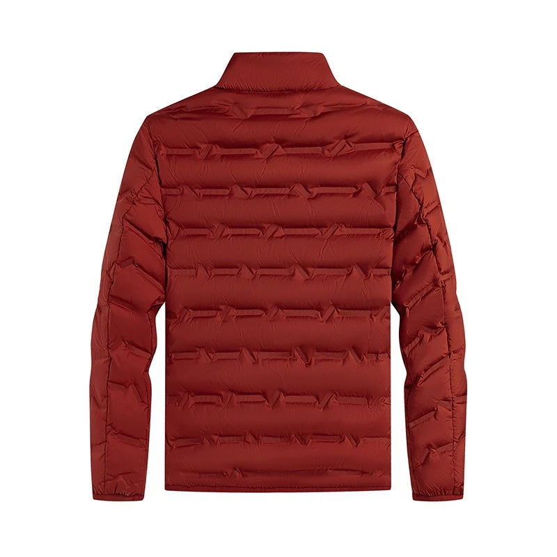Men's padded jacket with a silver-tone lining and stand collar - view 9