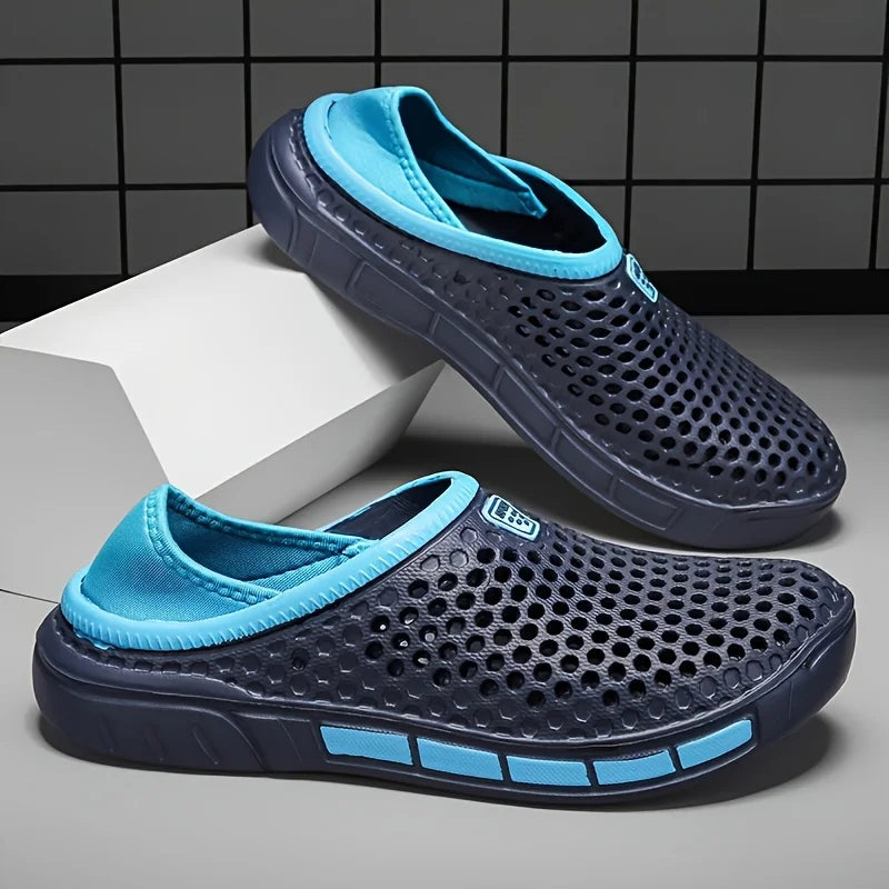 Men's perforated EVA clogs with an open back and contrast lining - view 3