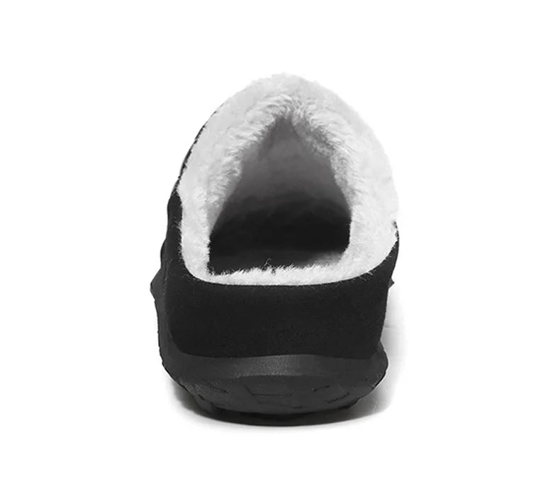 Men's quilted mule slippers with diamond stitching, plush lining and open back - view 10