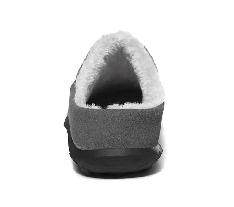 Men's quilted mule slippers with diamond stitching, plush lining and open back - view 18