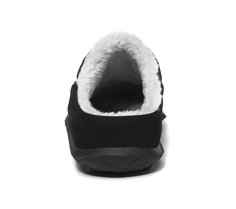 Men's quilted mule slippers with diamond stitching, plush lining and open back - view 23