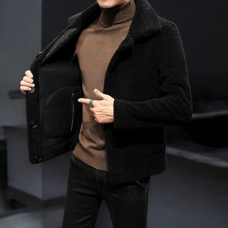 Men's reversible teddy jacket with a suede-look reverse side - view 7