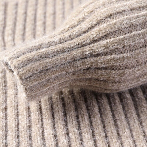Men's roll neck jumper in a thick rib knit with a marl yarn and a high collar - view 9