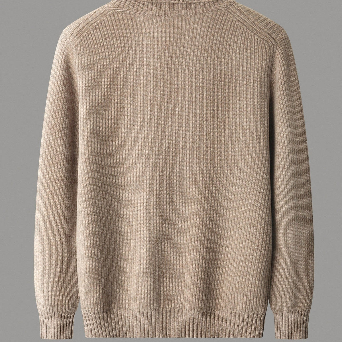 Men's rib knit cardigan with a full-length zip and a tall fold-over collar - view 8