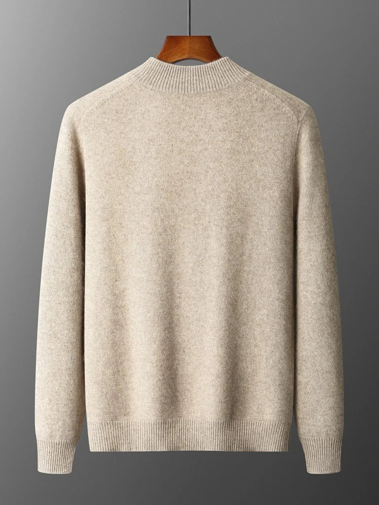 Men's seamless knit zip cardigan with a ribbed stand collar - view 6