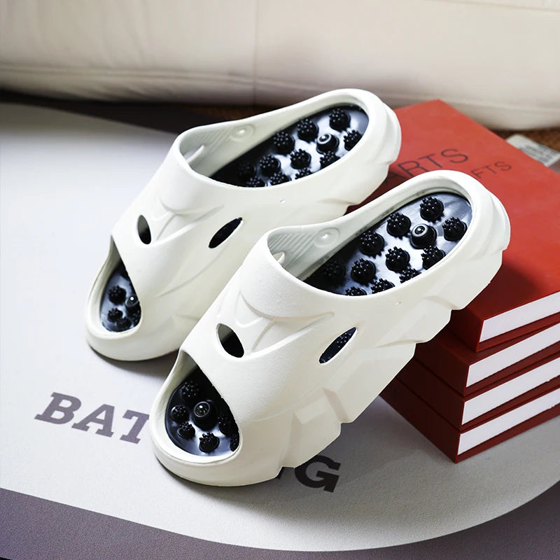 Men's EVA sliders with round hard studs in the footbed, wide band and thick sole - view 4