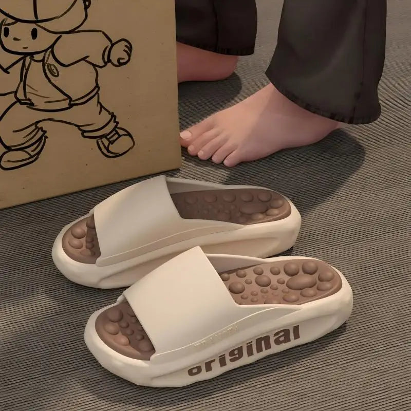 Men's sliders with a wide strap, thick EVA sole and a footbed of round nubs - view 2