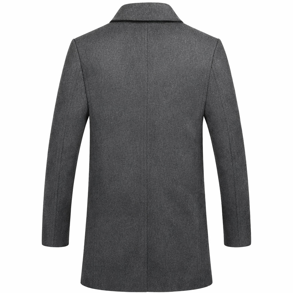 Men's slim double-breasted coat with wide lapels