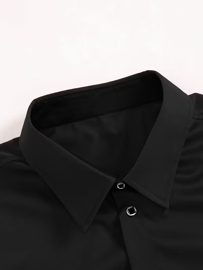 Men's slim fit stretch shirt with a point collar - view 5
