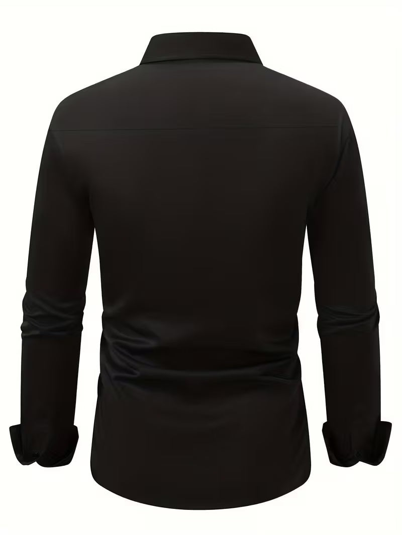 Men's slim fit stretch shirt with a point collar - view 6