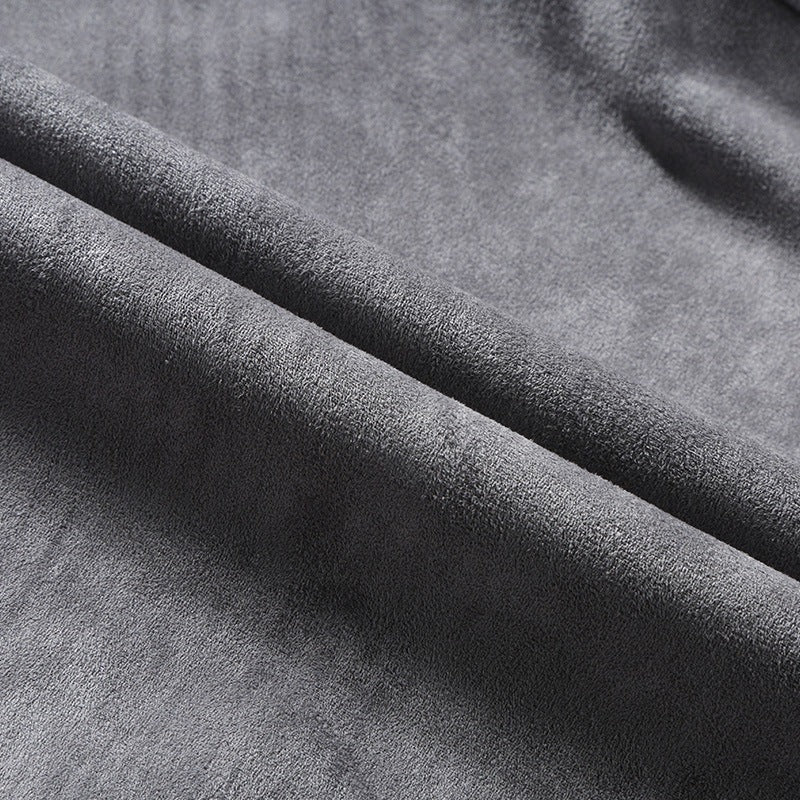 Men's lightweight suede-look jacket with a point collar and flap chest pockets - view 4