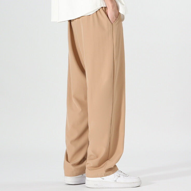 Men's wide-leg trousers with an elasticated waist and a pleat down the front of the leg - view 5