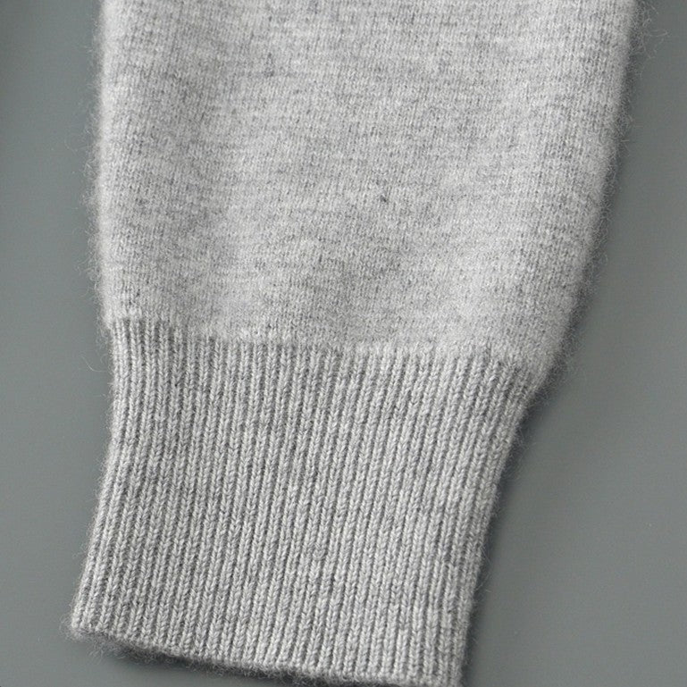 Men's knitted zip cardigan with a contrast stand collar and sleeve stripes - view 9