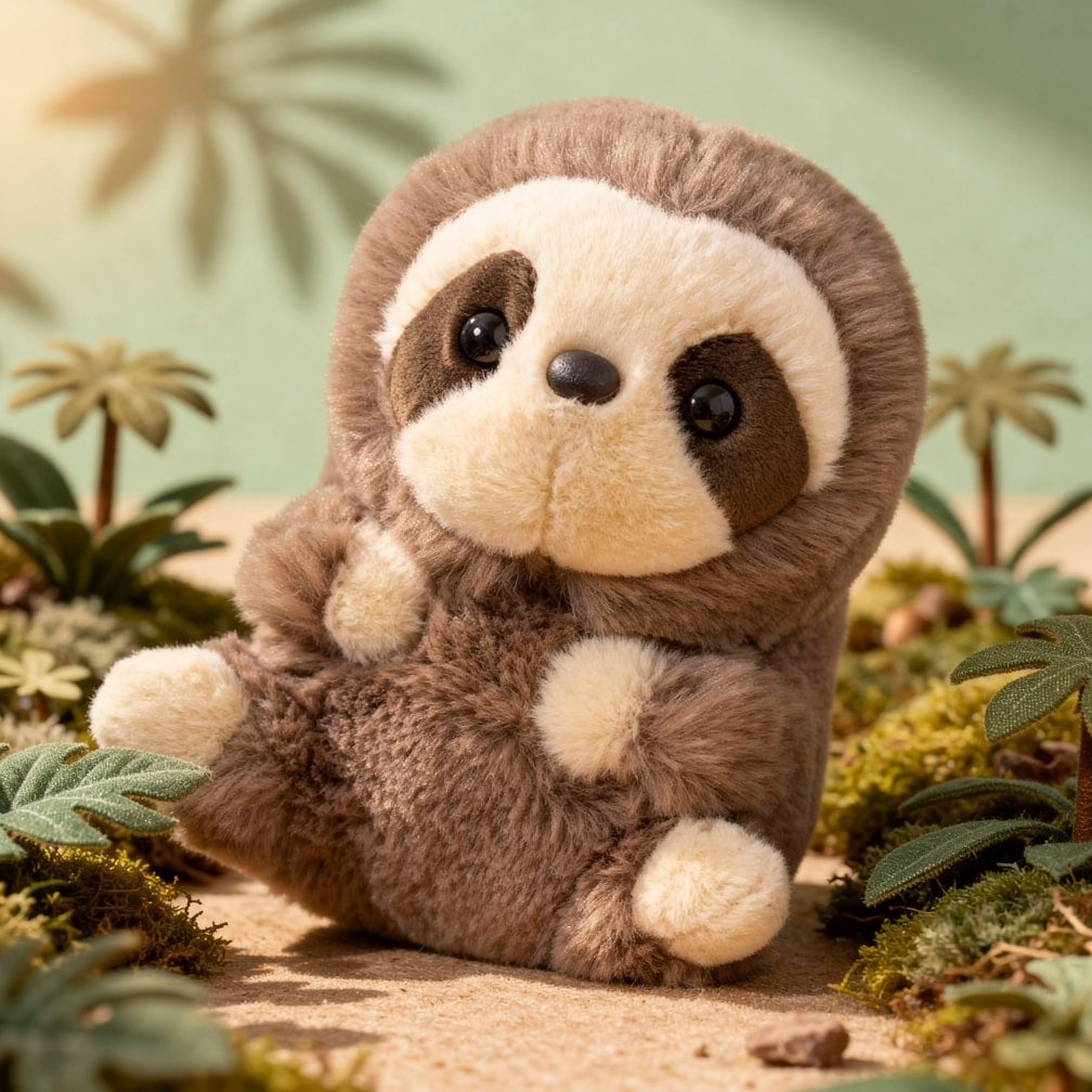 Mini sloth soft toy of 14 cm