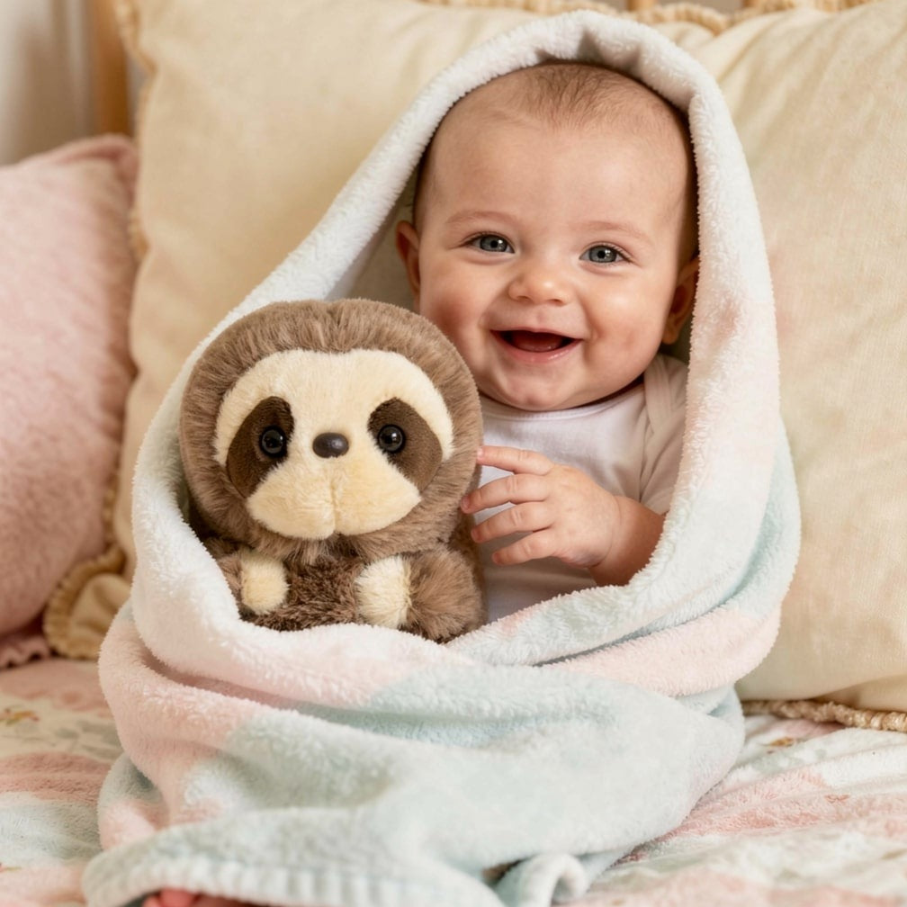 Mini sloth soft toy of 14 cm - view 2
