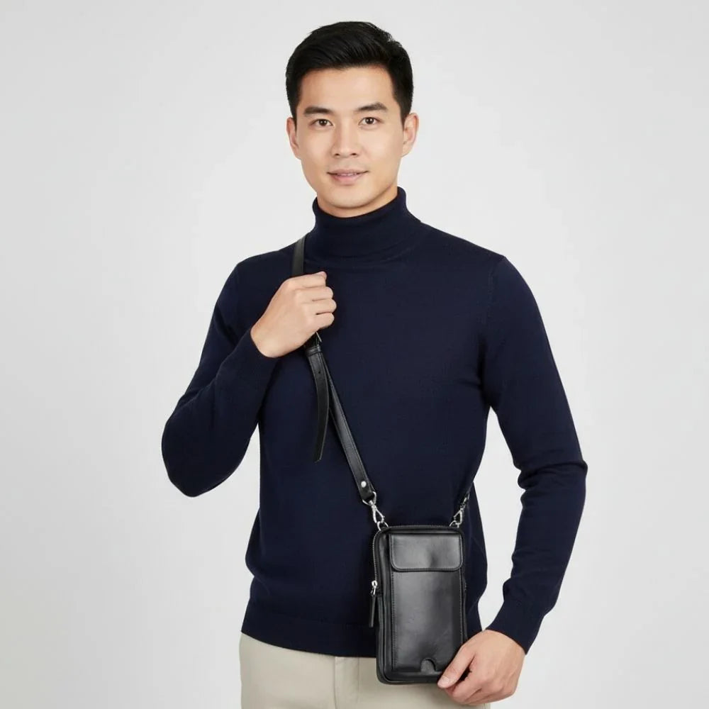Leather Crossbody Phone Bag – Full-grain leather – view 2